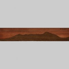 ročno izdelana lesena knjižna kazalka s panoramo Grmade