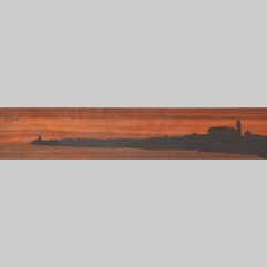 ročno izdelana lesena knjižna kazalka s panoramo Pirana